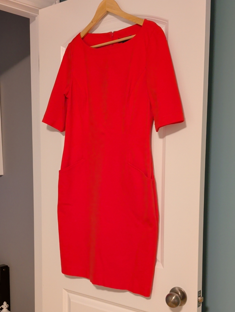 Ralph Lauren Bright Red Midi Sheath Dress